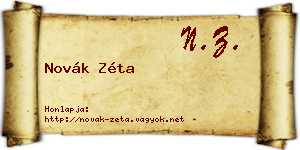 Novák Zéta névjegykártya